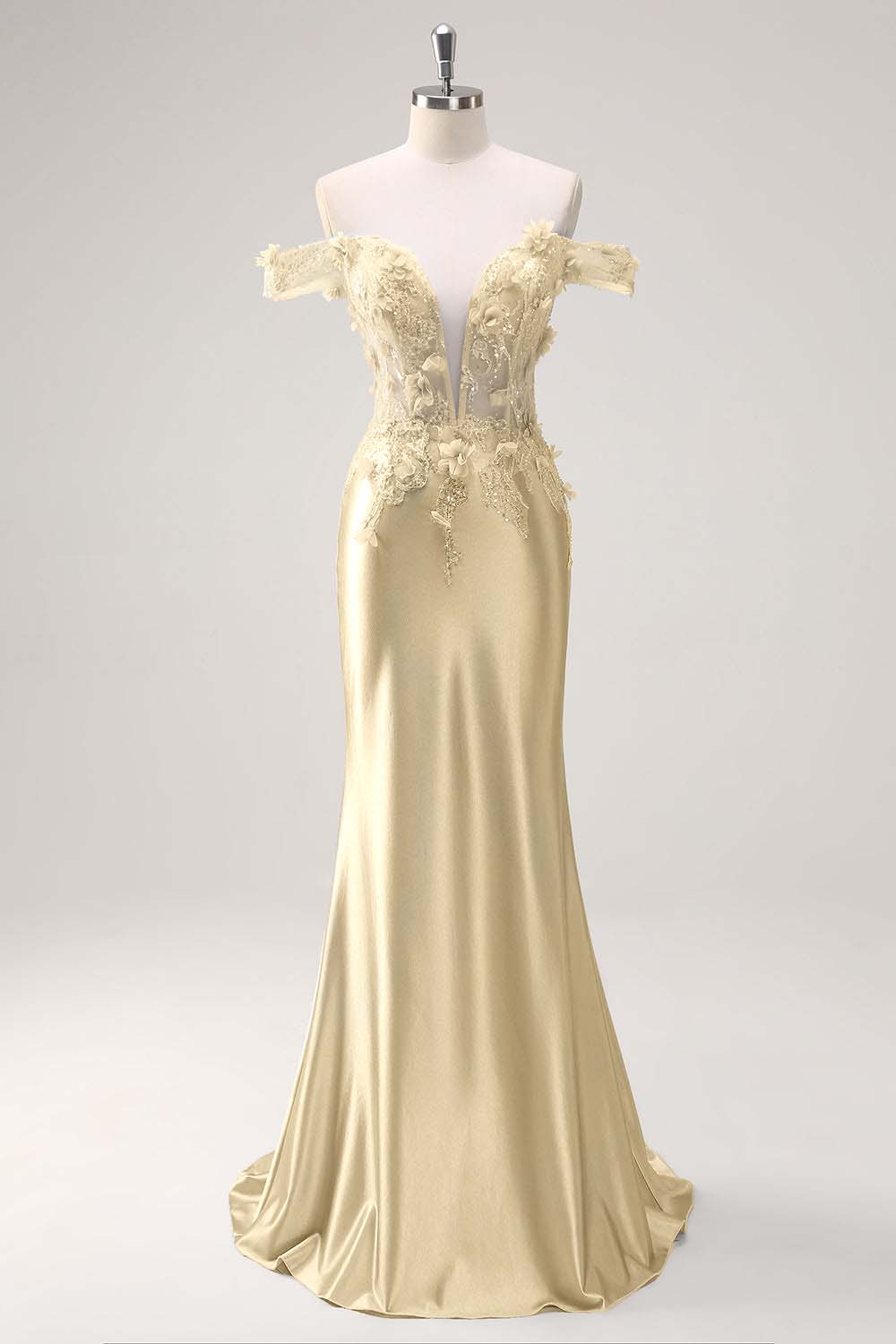Strapless Sleeveless Long Mermaid Prom Dress With Appliques Pleated BMBRIDE