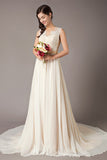 Champagne Lace Chiffon Wedding Dress BM bride