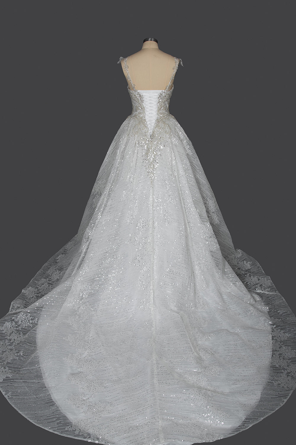 Strapless Sleeveless Sweetheart Pleated Ball Gown Wedding Dress with Sequins BM bride
