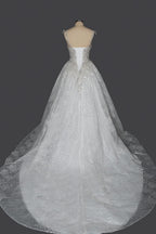 Strapless Sleeveless Sweetheart Pleated Ball Gown Wedding Dress with Sequins BM bride