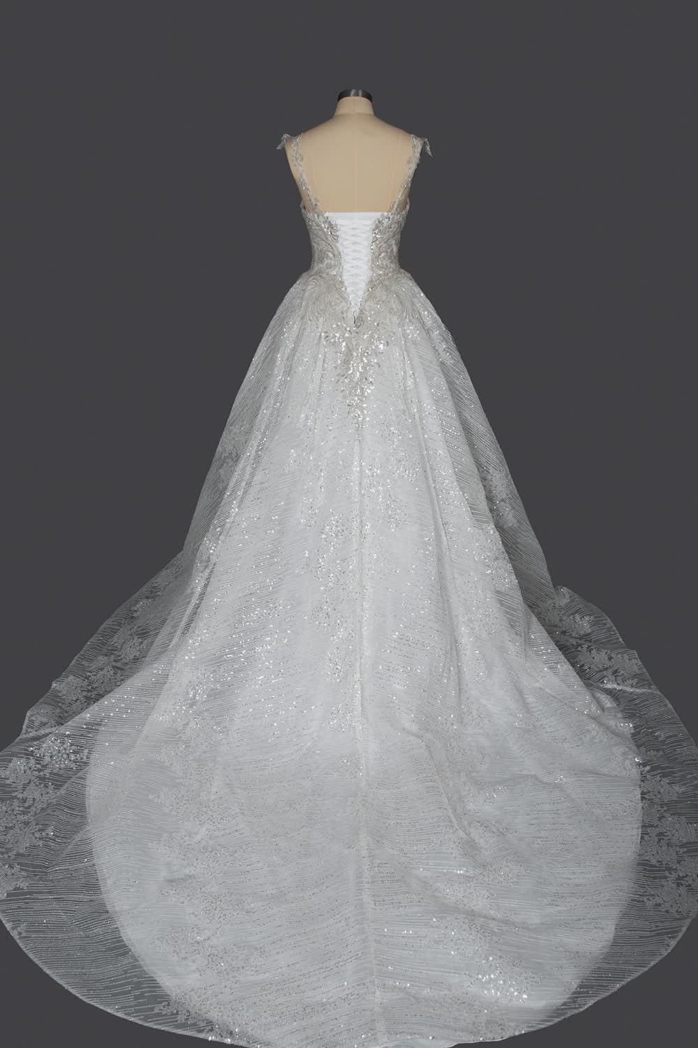 Strapless Sleeveless Sweetheart Pleated Ball Gown Wedding Dress with Sequins BM bride