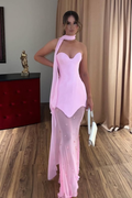 Strapless Sweetheart Sleeveless Long Mermaid Prom Dress With Beading