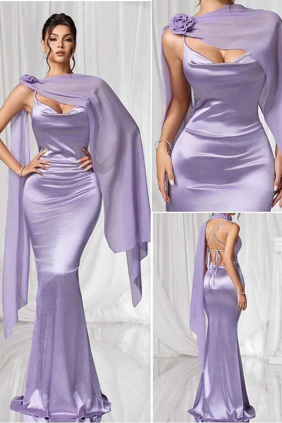 Spaghetti Strap Backless Sleeveless Long Mermaid Prom Dress With Pleated