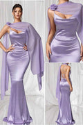 Spaghetti Strap Backless Sleeveless Long Mermaid Prom Dress With Pleated