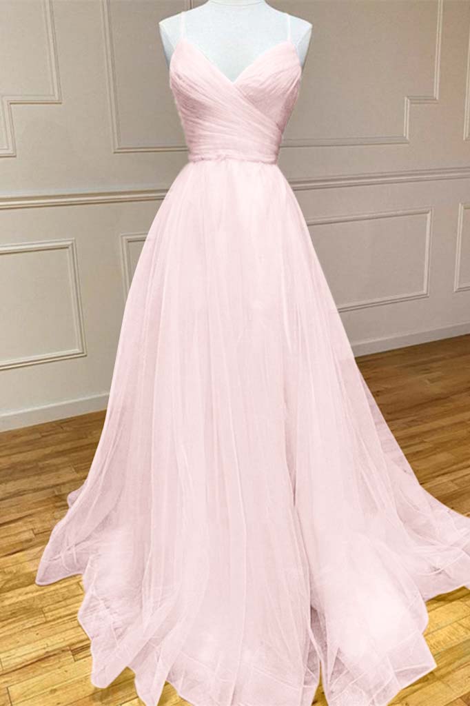 Amazing Yellow Spaghetti Strap Sleeveless V Neck Prom Dress String Back