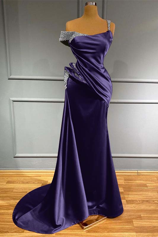 Long Off the Shoulder Mermaid Ruffles Prom Dress With Beading