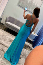 Spaghetti Strap Sleeveless Long Mermaid Prom Dress With Appliques