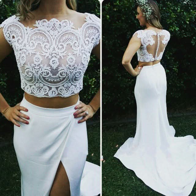 Two-Piece Mermaid Lace Wedding Dress BM bride