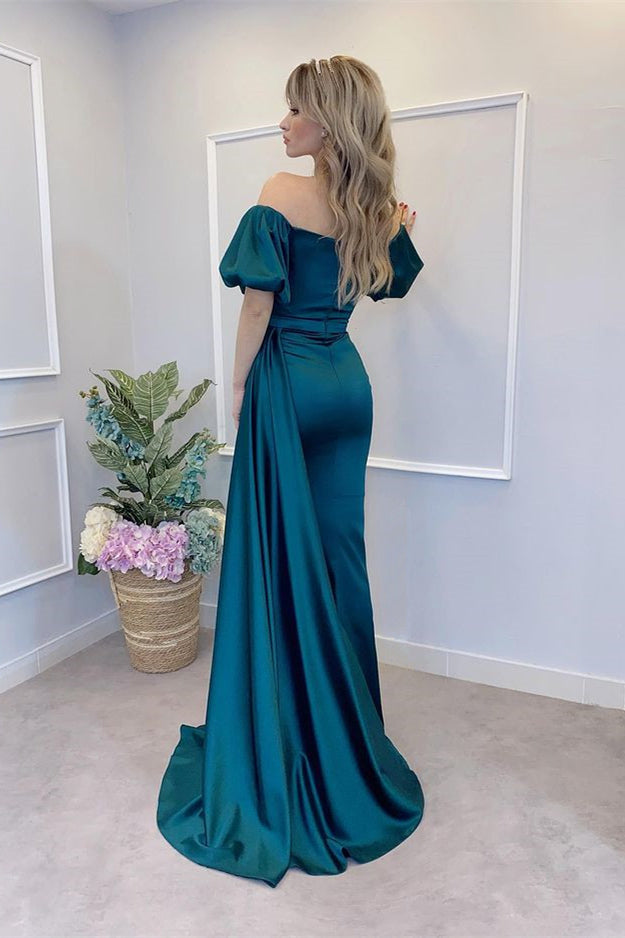 Peacock Off-the-Shoulder Mermaid Prom Dress with Split BM bride