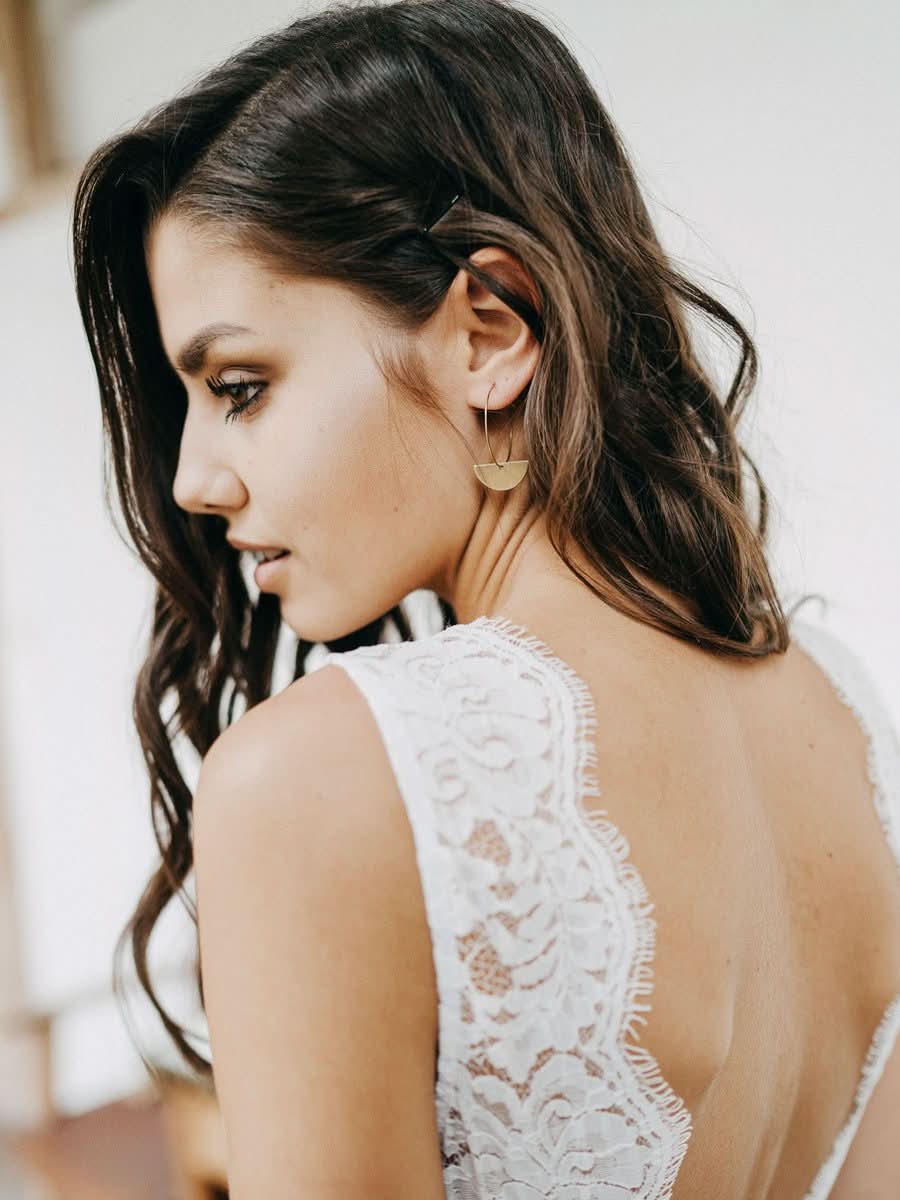 Sleeveless Lace Boho Wedding Dress BM bride