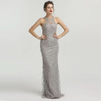 Black Sequin Tulle Mermaid Prom Dress with Sleeveless Design BM bride