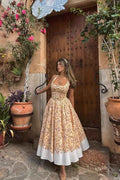 Halter Square Neck Sleeveless A Line Long Prom Dress With Ruffles