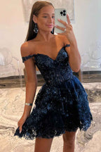 Sparkly Dark Red Corset Tiered Lace A-Line Short Homecoming Prom Dress Bmbride