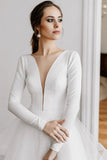 Long Sleeve Tulle Wedding Dress BM bride