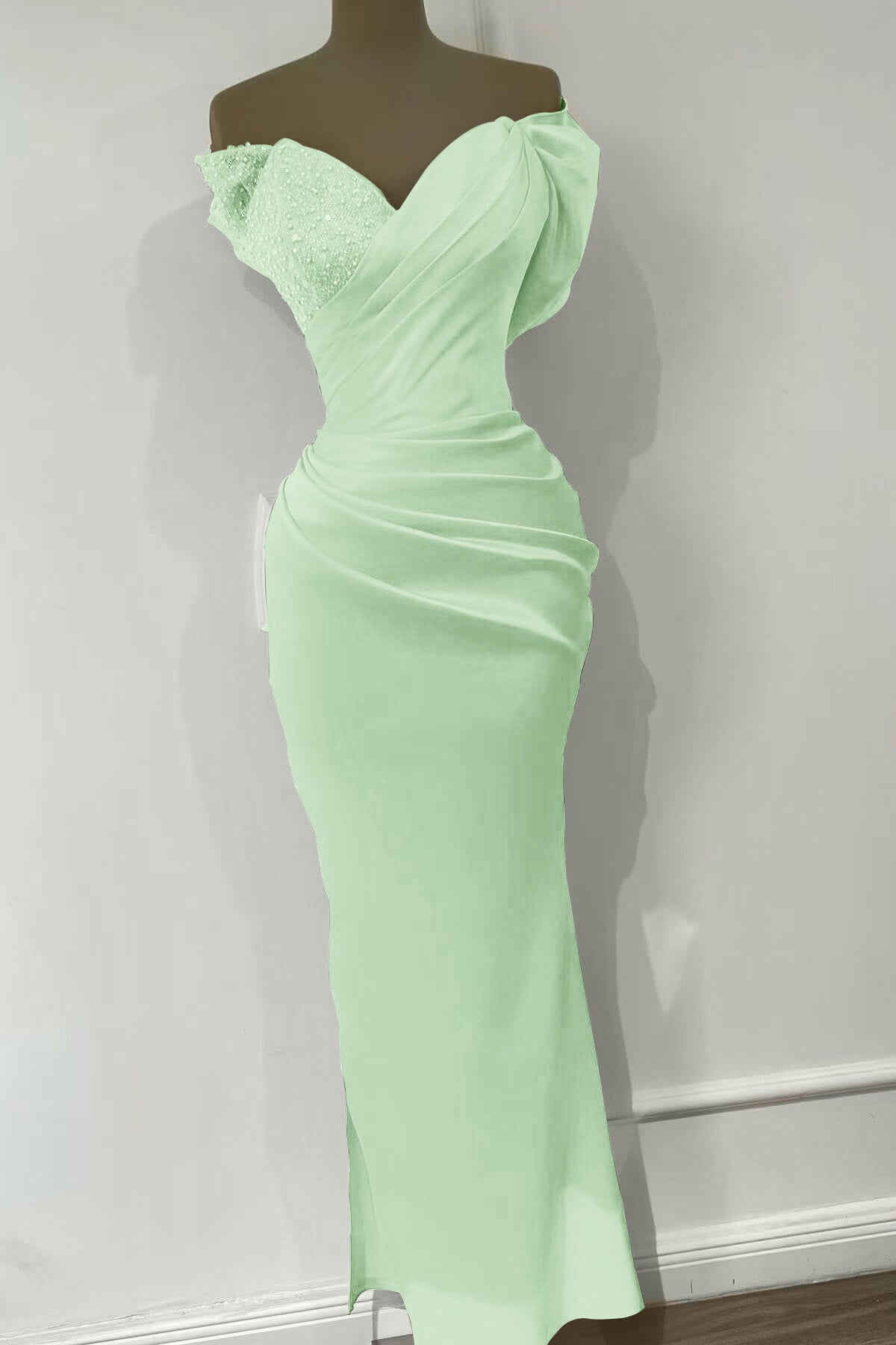 Orange Sweetheart Mermaid Sequins Evening Dress with Off-The-Shoulder Online BM bride
