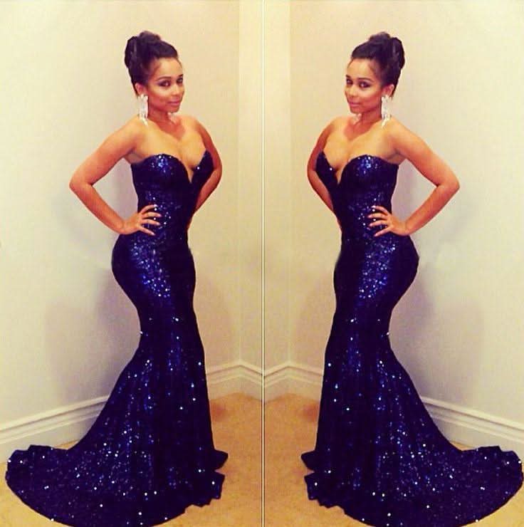 Sweetheart Sequins Mermaid Prom Dress BM bride