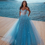 BMbride Alluring Strapless Sweetheart Tulle Beading Prom Dress BMbride
