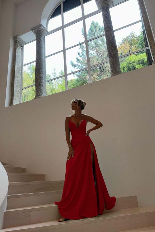 Strapless Sleeveless Long Mermaid Prom Dress With Split Pleated BMBRIDE