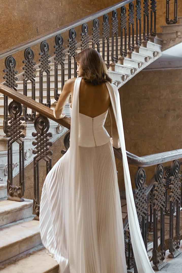 White Strapless Sleeveless Long Prom Dress With Pleated Ruffles