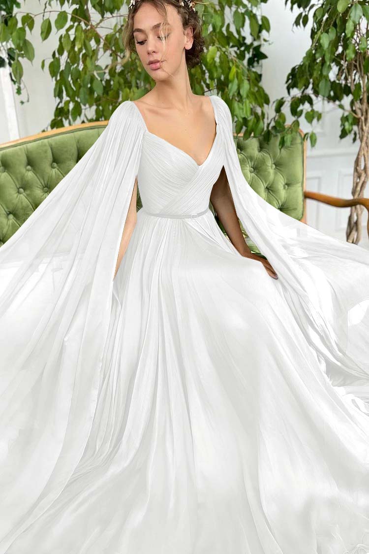 Elegant Green Long Sleeves Formal Belt Prom Dress Tulle With Split BMBRIDE