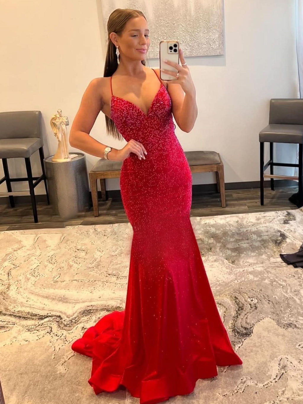 Stylish Pleated Criss Cross Straps Metallic Long Prom Dress with a Flattering Fit BM bride