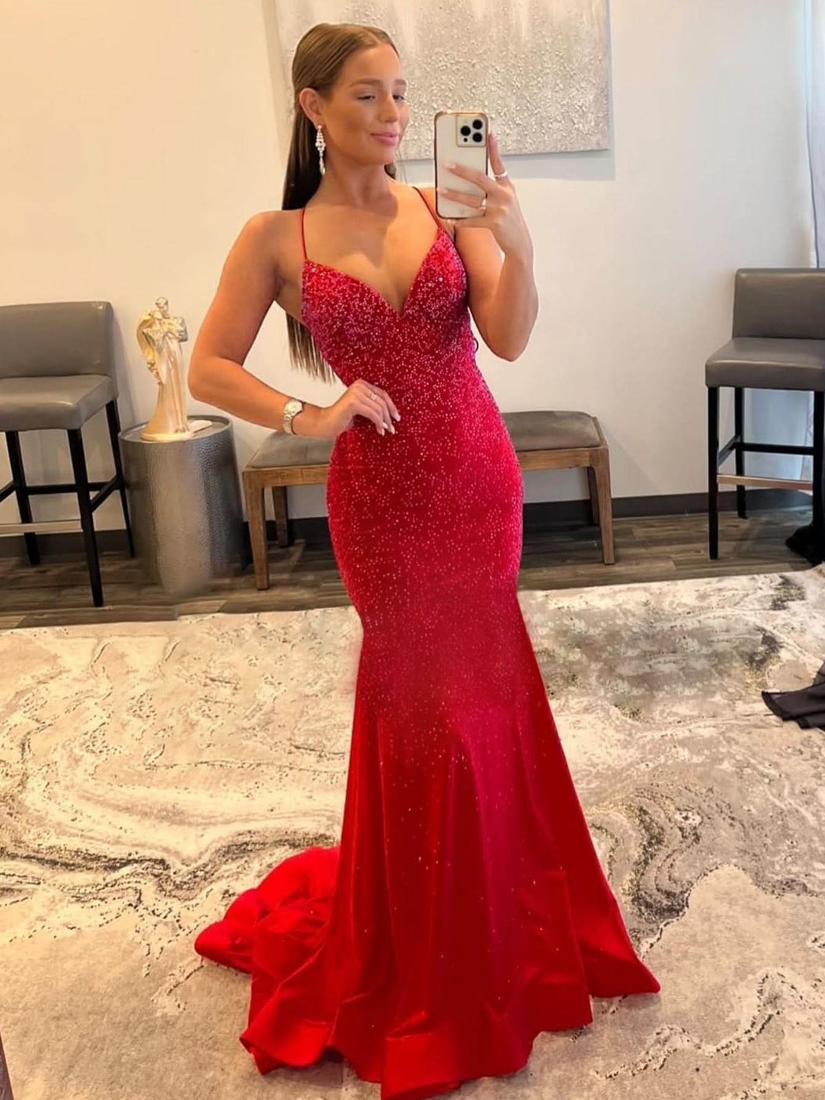 Stylish Pleated Criss Cross Straps Metallic Long Prom Dress with a Flattering Fit BM bride