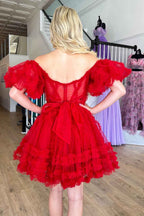 Royal Blue Corset A-Line Short Homecoming Dress Bmbride