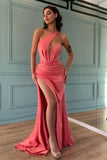One-Shoulder Mermaid Evening Dress with Slit BM bride