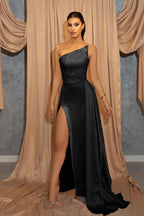 Sky Blue Sleeveless Split Mermaid Evening Dress with Sequins BM bride