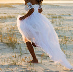 Beach Tulle Lace Wedding Dress BM bride