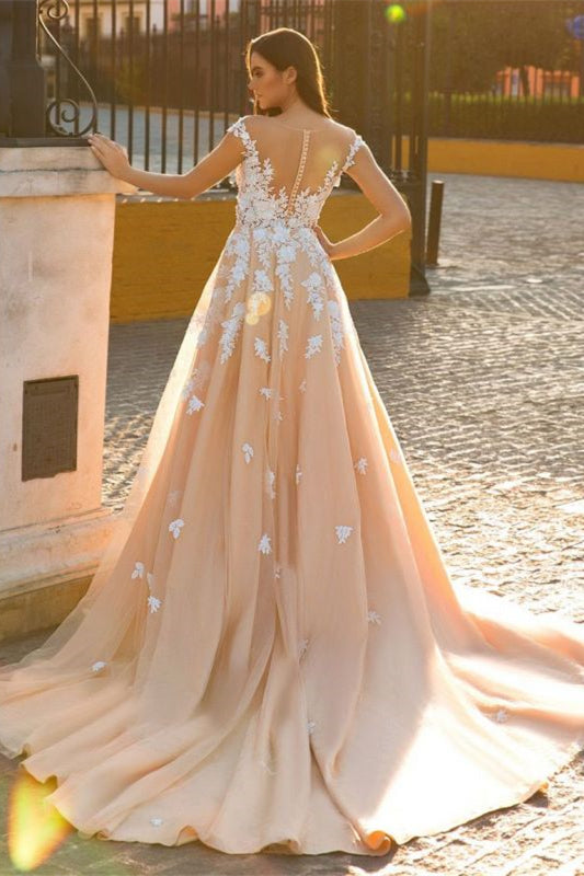 Cap Sleeve Sweetheart Mermaid Wedding Dress with Lace Appliques and Overskirt BM bride