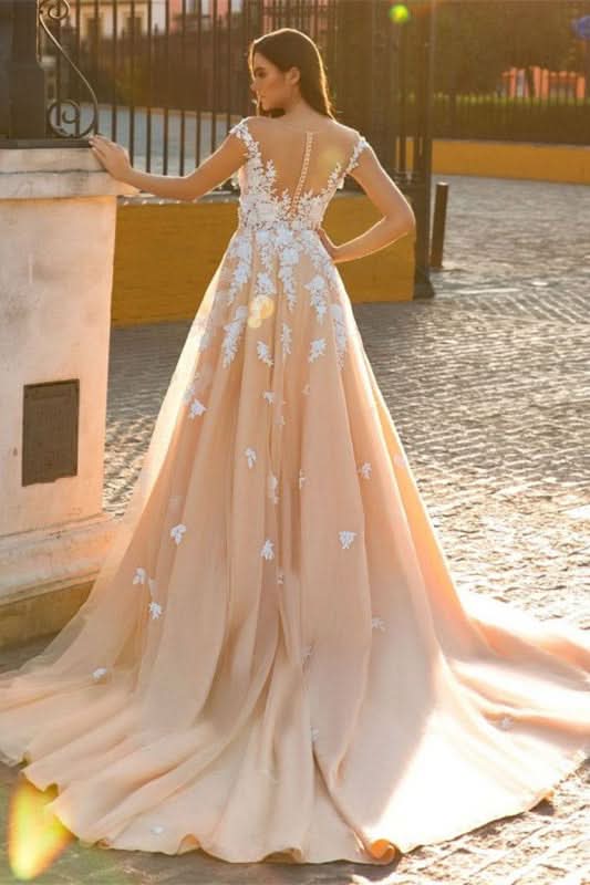 Cap Sleeve Sweetheart Mermaid Wedding Dress with Lace Appliques and Overskirt BM bride