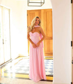 Chic Sweetheart Strapless Sleeveless Long Prom Dress With Pleated HF0005