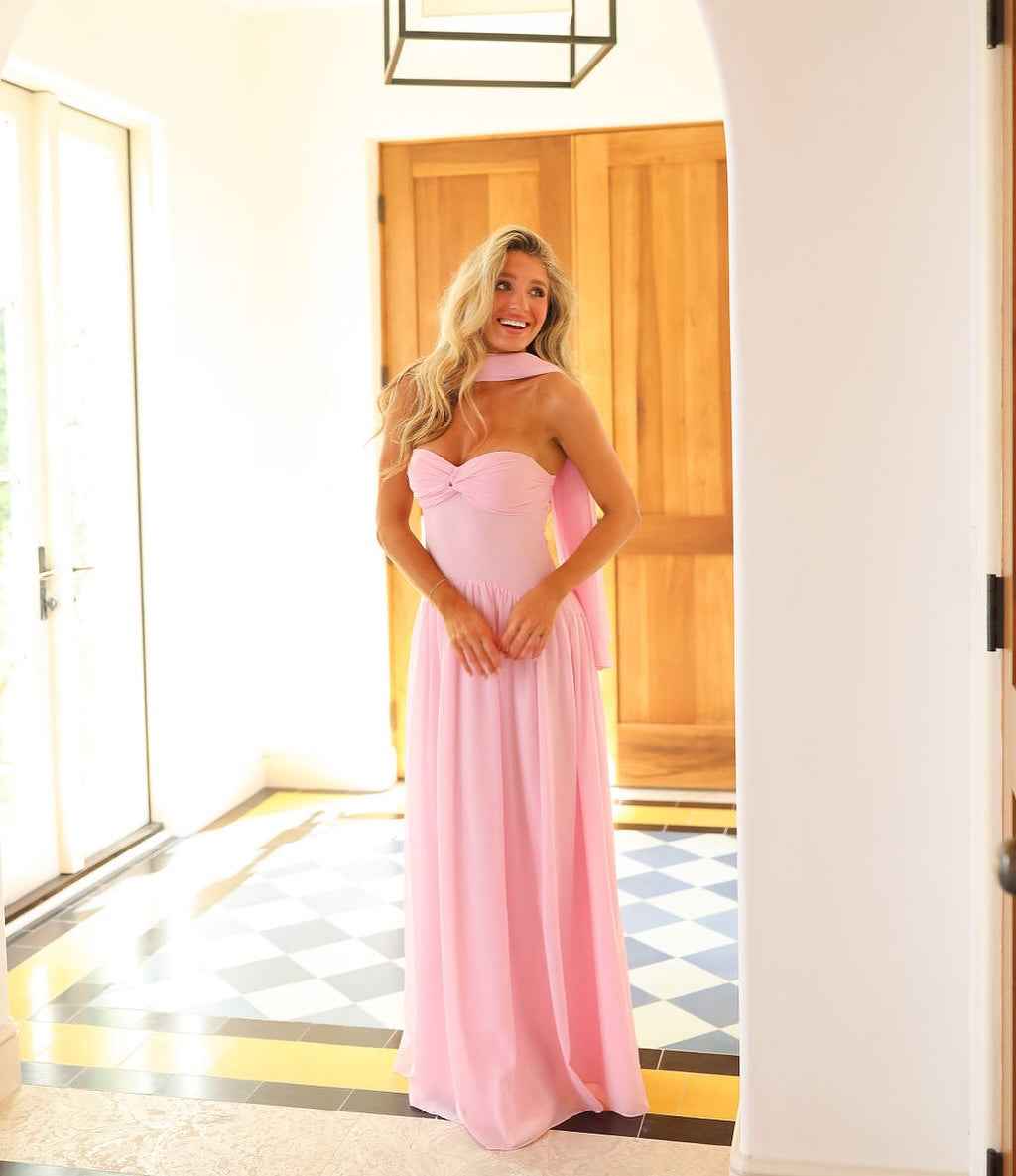 Chic Sweetheart Strapless Sleeveless Long Prom Dress With Pleated HF0005