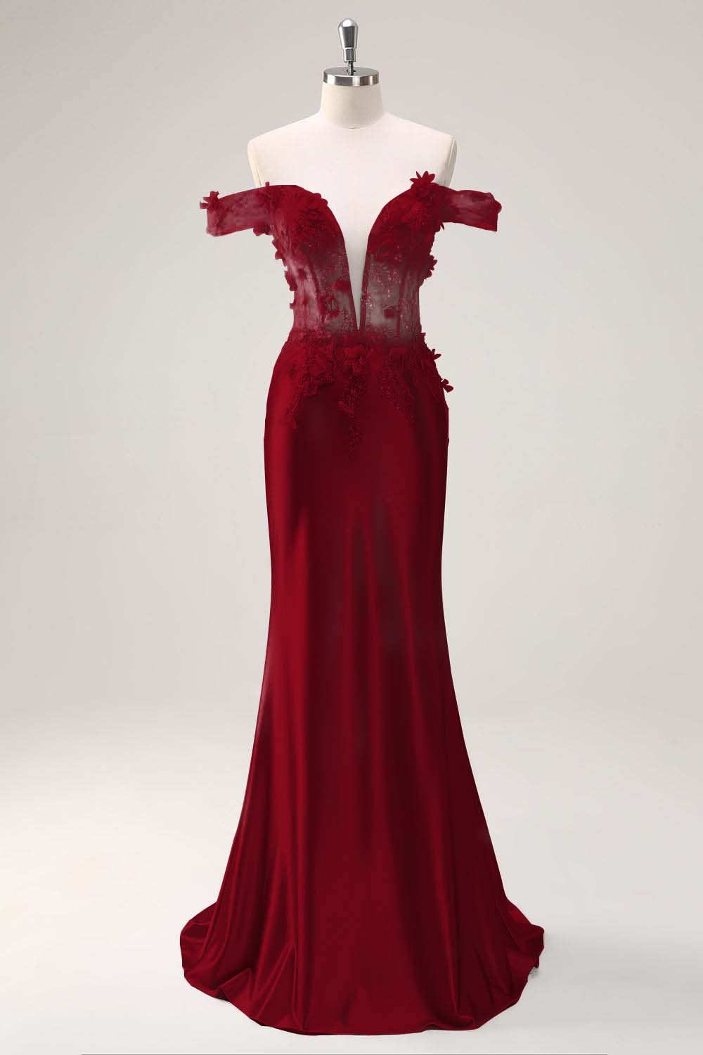 Strapless Sleeveless Long Mermaid Prom Dress With Appliques Pleated BMBRIDE