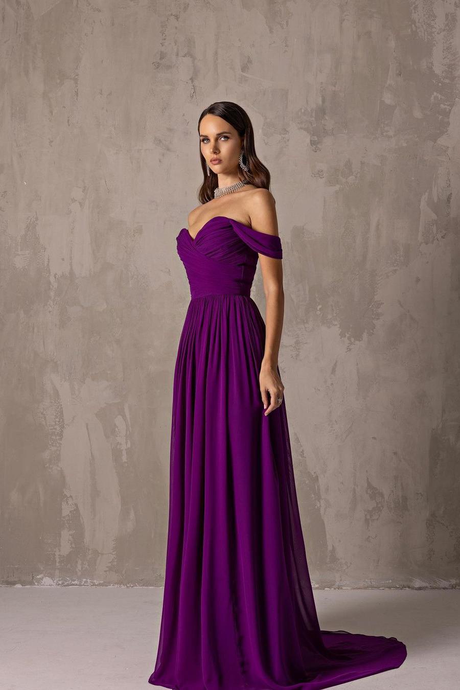 Off the Shoulder Strapless Sleeveless Long Prom Dress With Ruffles