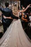 Off-the-Shoulder A-Line Wedding Dress with Lace BM bride