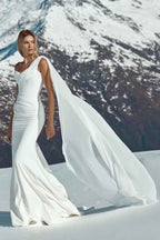 One Shoulder Sleeveless Mermaid Long Prom Dress With Pleated