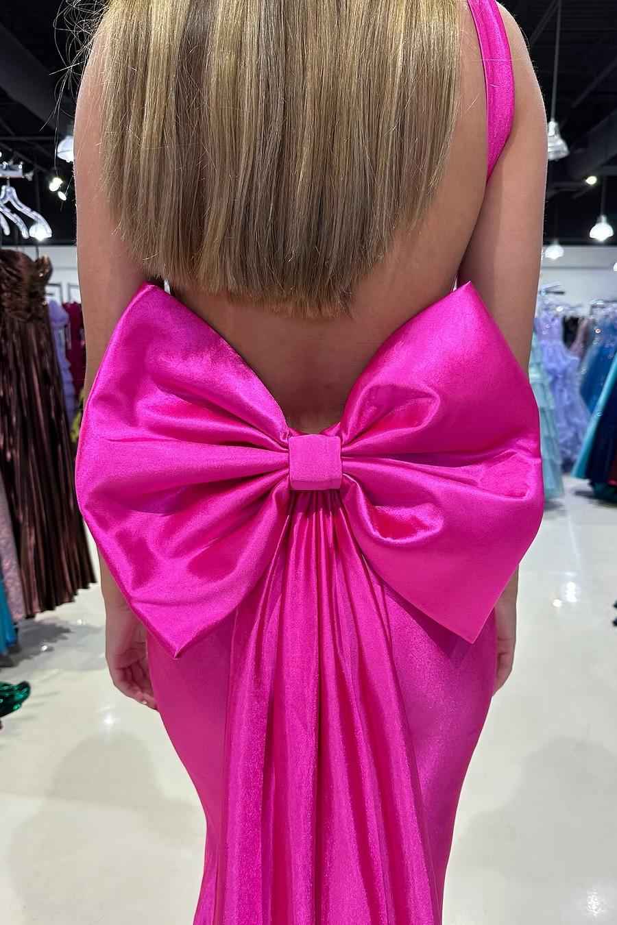 Spaghetti Strap Sleeveless Mermaid Long Prom Dress With Bowknot
