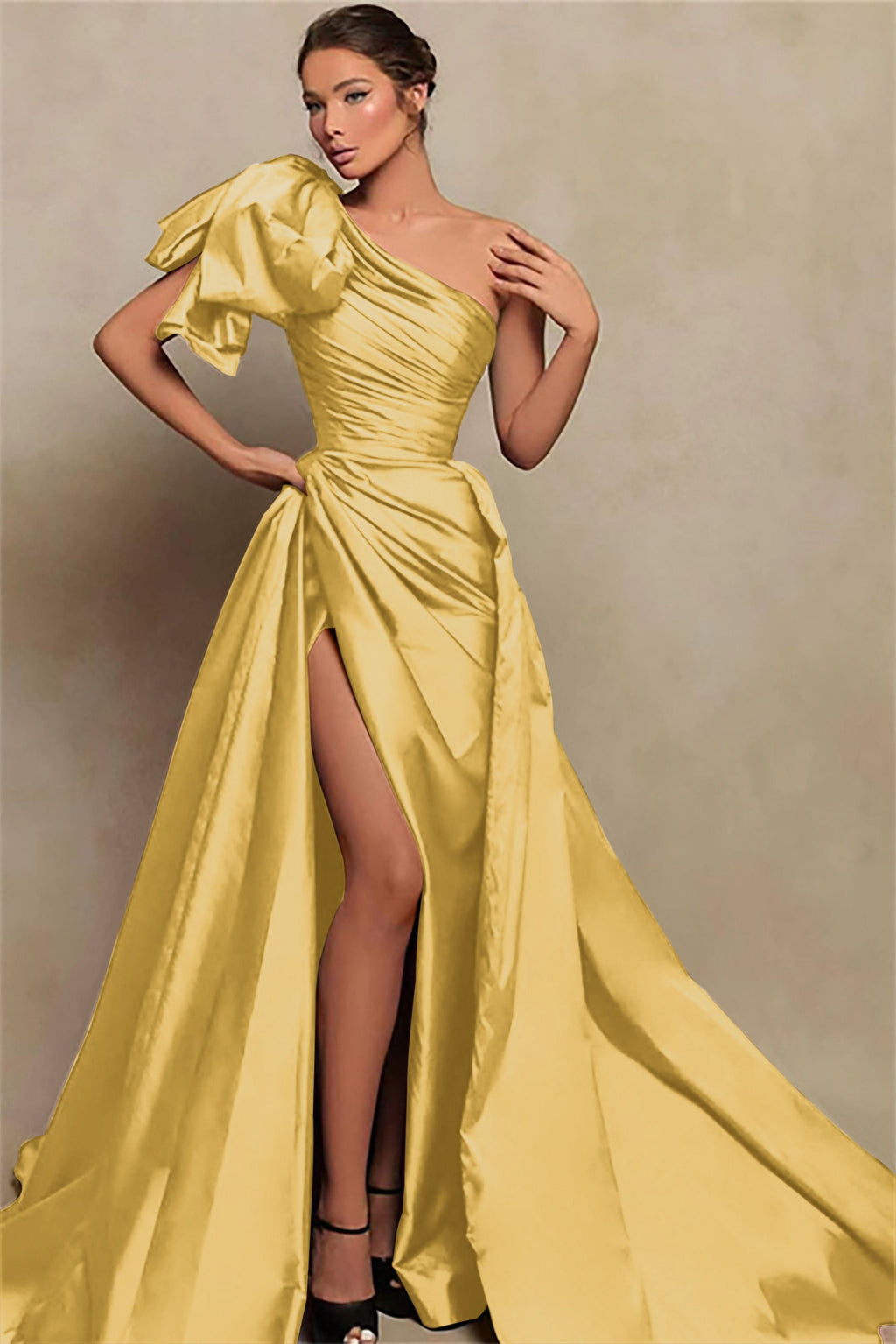 Vintage Burgundy One-Shoulder Mermaid Prom Dress with Slit BM bride