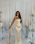 Strapless Sleeveless Long Mermaid Prom Dress With Beading Pleated BMBRIDE