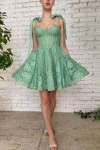 Green Sweetheart Homecoming Dress with Appliques Bmbride