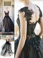 BMbride Ball Gown Sleeveless Sweetheart Lace Tulle Prom Dresses BMbride