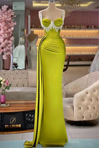 Gorgeous Sleeveless Mermaid Long Evening Dress with Straps and Tassels BM bride
