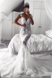 Elegant Cap Sleeve Mermaid Wedding Dress with Lace Appliques and Zipper Back BM bride