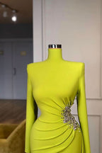 Long Sleeves High-Neck Mermaid Evening Dress BM bride