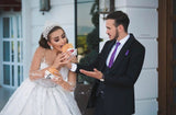 Long Ball Gown Jewel Neck Sweetheart Wedding Dress with Long Sleeves and Beading BM bride