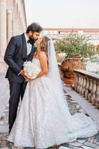 BMbride Beautiful A-Line Long White Sleeveless Wedding Dresses With Lace BMbride
