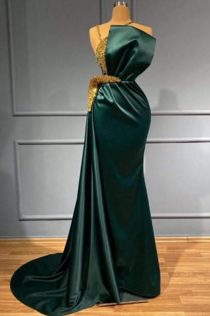 BMbride Beautiful evening dresses long green | Prom dresses in glitter BMbride