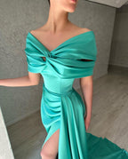 BMbride Beautiful Long A-line Off-the-shoulder Prom Dress With Slit BMbride